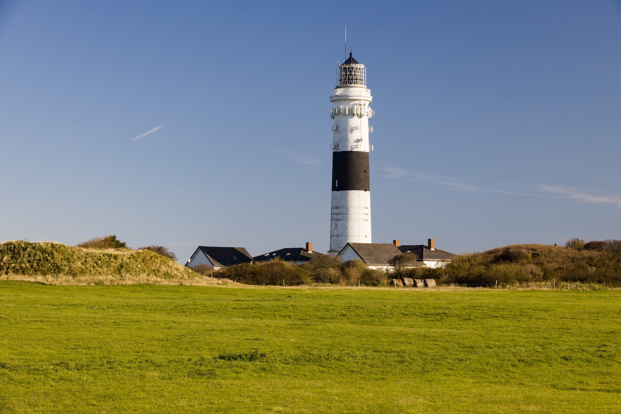 Beautiful shot of a lighthouse in the Sylt Island in Germany on a cloudy day